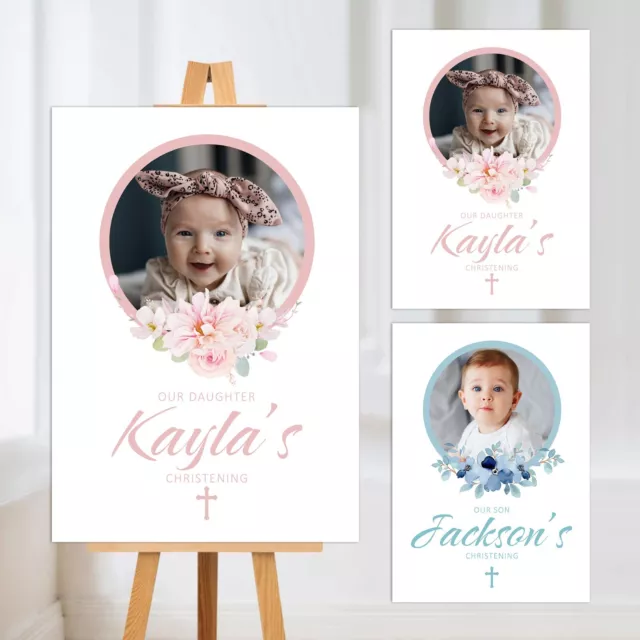 Personalised Christening Naming Day Welcome Display Board Sign Poster Print Pdf