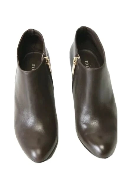 MINELLI  Boots Cuir Havane Moyen Doublées Cuir T 36  TBE
