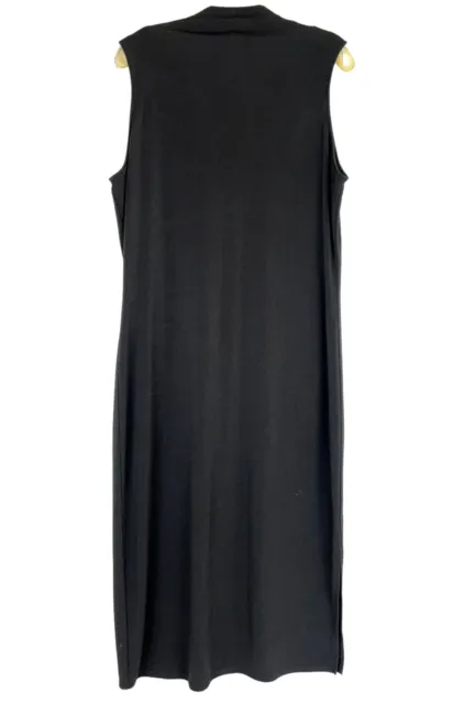 T Tahari Womens Black Sleeveless Mock Neck Cocktail Party Sheath Midi Dress XL