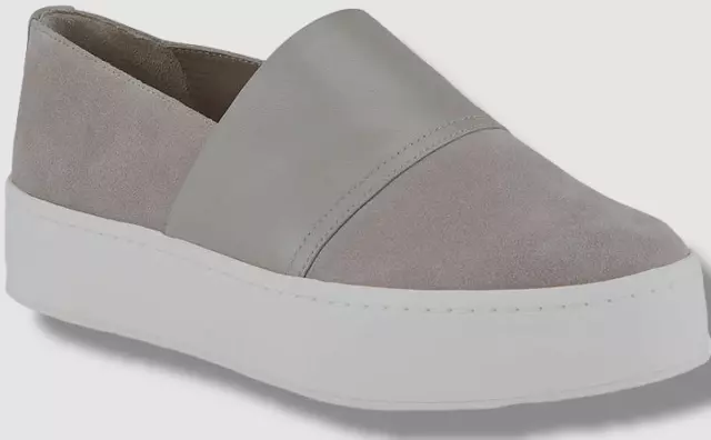 $225 Vince Women's Gray Suede Leather Round Toe Slip-on Sneakers Size 5.5 M