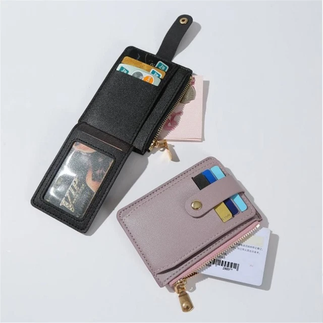 Portafoglio Mini Con Cordino - Tessuto Oxford - Per Carte, Monete, Chiavi - Nero