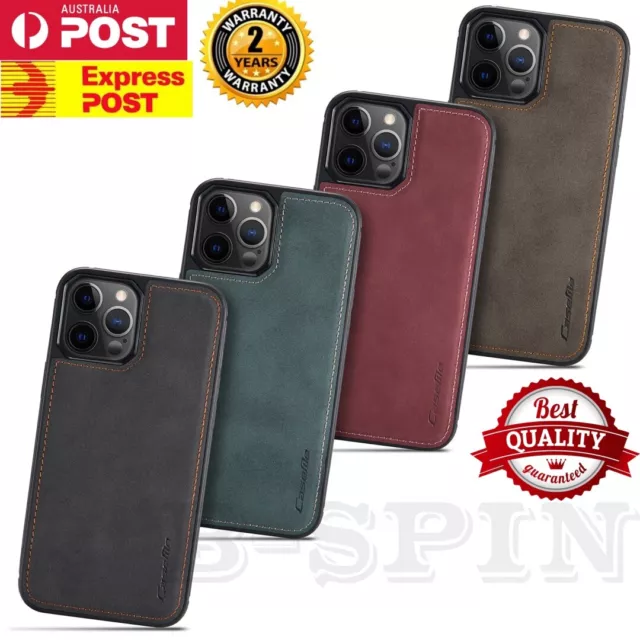 For iPhone 15 14 13 12 11 Pro Max Mini X XR Back Cover Soft Premium Leather Case