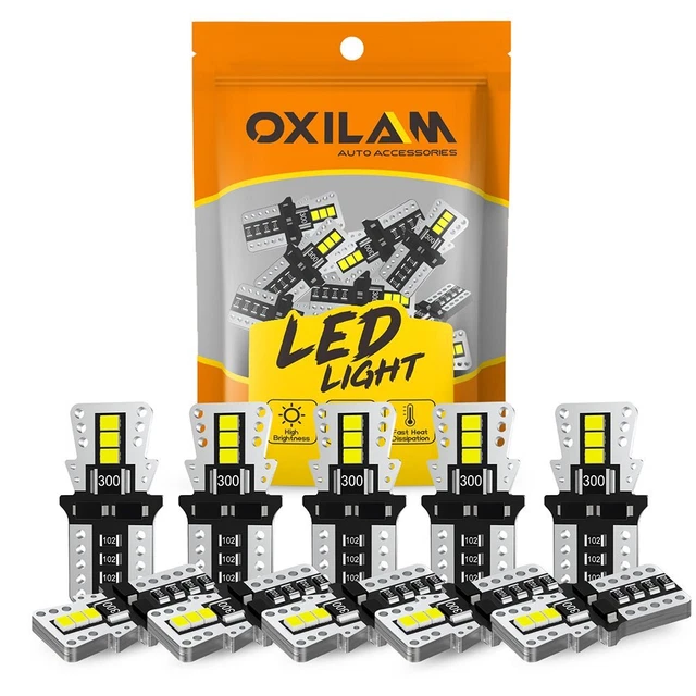 10 OXILAM LED License Plate Light Car Interior Bulb T10 168 2825 194 W5W White C