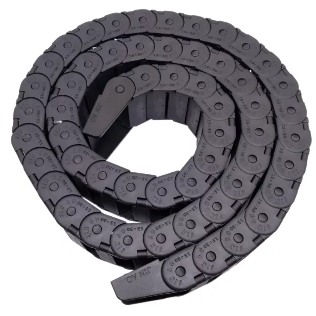 US Stock 1M 1000mm Black Long Nylon Cable Drag Chain Wire Carrier 15 x 30mm