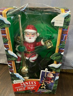 1994 MR. CHRISTMAS Santa's Lighted Animated Tree Top Topper Claus