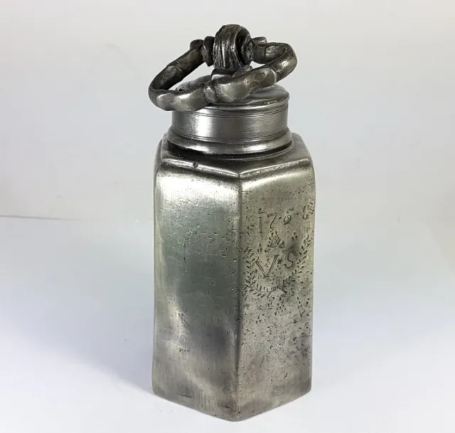 Zinn- Flasche/ Feldflasche, um 1750 AL799 2