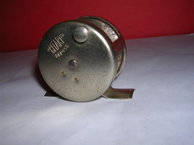 Moulinet De Pêche Ancien à Tambour Tournant – Bois Et Laiton, Rare, Eau Douce