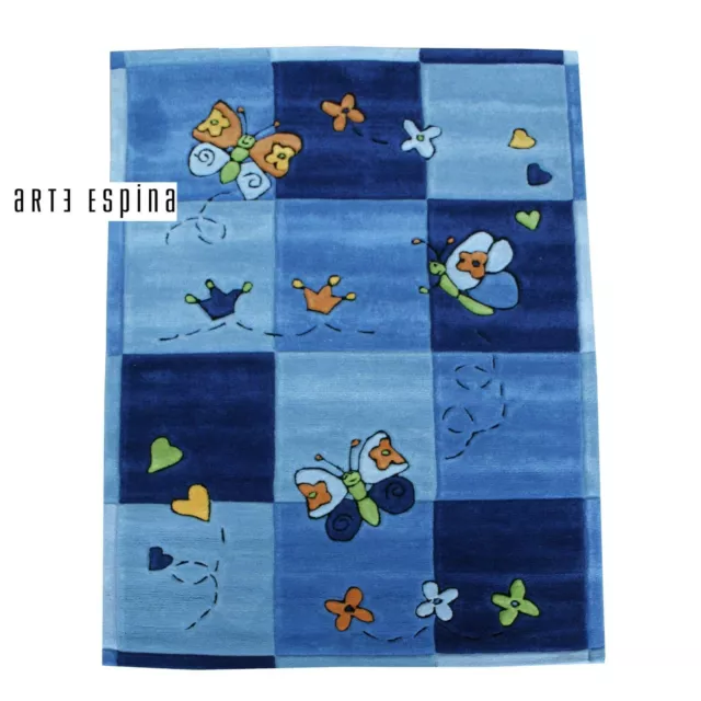 SALE ! ARTE ESPINA Teppich Handtuft SAM 4150-53 blau Schmetterlinge 110x160 NEU