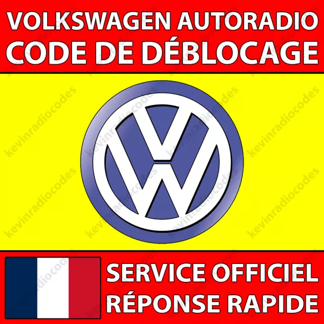 ✅Volkswagen Radio Code De Déblocage Rns 315 510 Rcd 300 500 510 Mfd Navigation✅