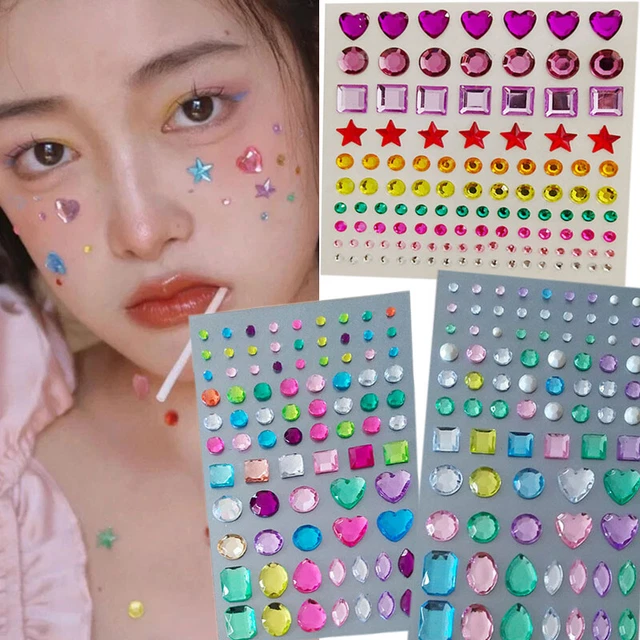Sourcil Ongle Autocollant Visage Bijoux 3D Strass Scrapbooking Artisanat Gems .J