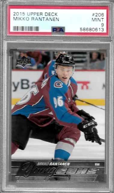 Psa 9 2015 Upper Deck Young Guns Mikko Rantanen 206 Rookie Yg Rc 58680613