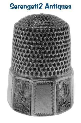 Sterling Silver 10-Panel Thimble ‘Flowers’ *C.1890s