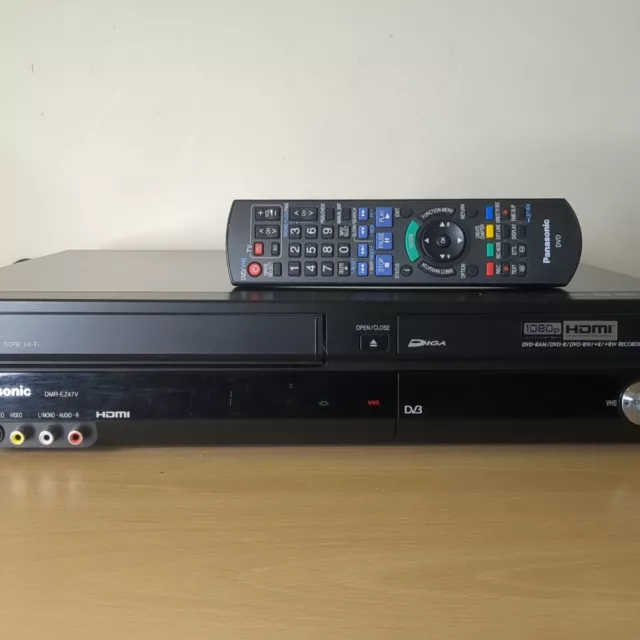Panasonic DMR-EZ47V DVD/VCR Recorder HDMI VHS Freeview Combi Combo.
