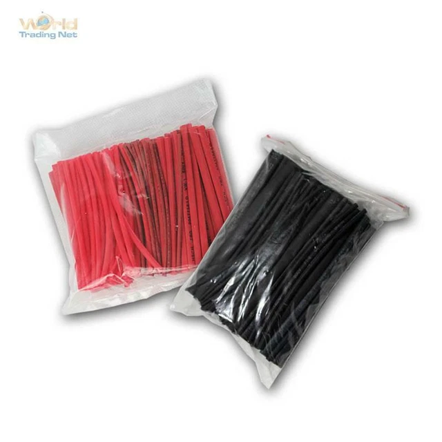 Assortimento di Tubo Termoretraibile, Set Rosso & Nero, 200 Pezzo Lose IN Busta