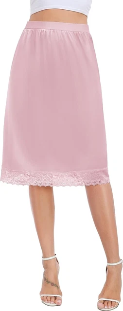 thumbnail image 2 of Wikoan Women's Half Slip Underskirt - Lace Trim Modal Slip For Dresses, S-XXL 2 of 11