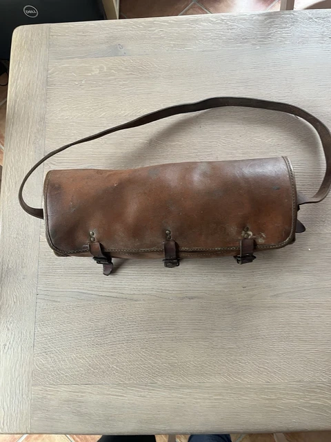 Gibecière Besace En Cuir épais - Chasse Et Pêche - Vintage - Fabrication Française