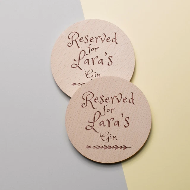 Personnalisé Gravé En Bois Sous-verre Marriage Cadeau Personnalisé Rond Souvenir