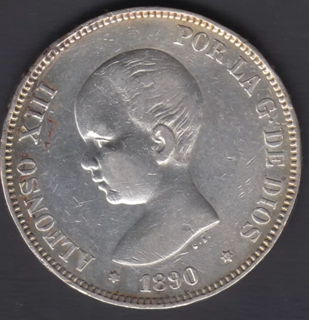Spain Currency Alfonso XIII 5 Pesetas 1890 18 90 Mpm