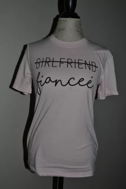 Womens Medium pink girlfriend upgrade to fiancee  tee shirt