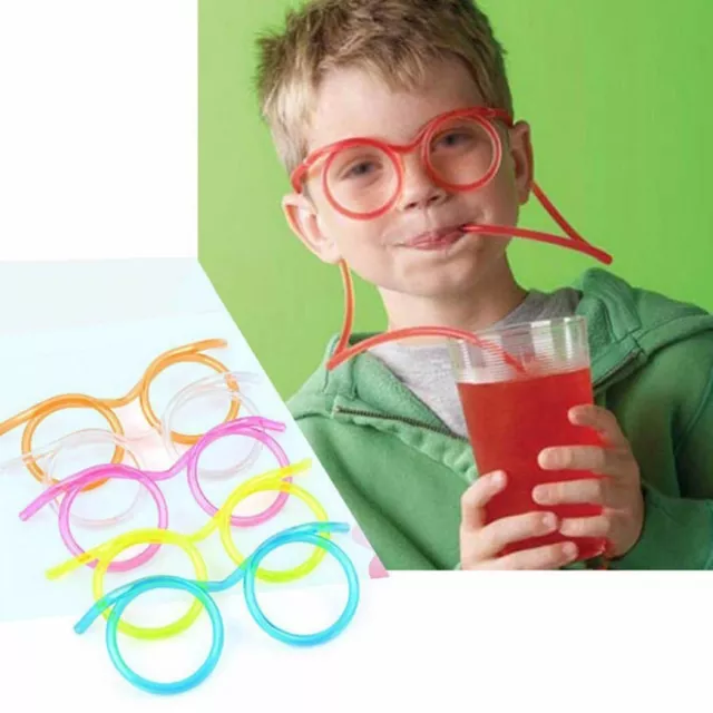 Unique Plastic Art Straws with Glasses and Beard for a Joyful Beverage