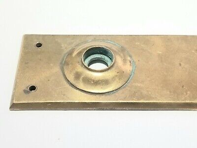 Antique Brass Bronze Door Knob Backplate w/ Skeleton keyhole & Thumb lock hole 2