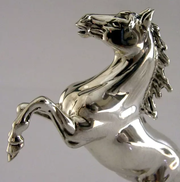 GOOD SIZED 3.5inch HEAVY 99g STERLING SILVER HORSE ANIMAL FIGURE RIDING 2002