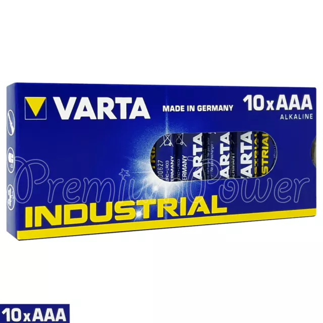 10 x Varta AAA batteries Alkaline Industrial LR03 MICRO MN2400 4003 Pack of 10