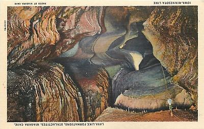 Niagara Cave Iowa~Lava-like Formations~Stalactites~Iowa Minnesota Line 1940