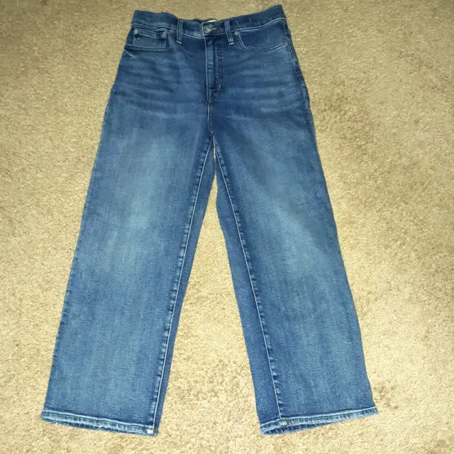 Madewell Slim Wide Leg Crop Jeans Tag Sz 28 Actual Sz 30 X 25 High Rise Med Wash