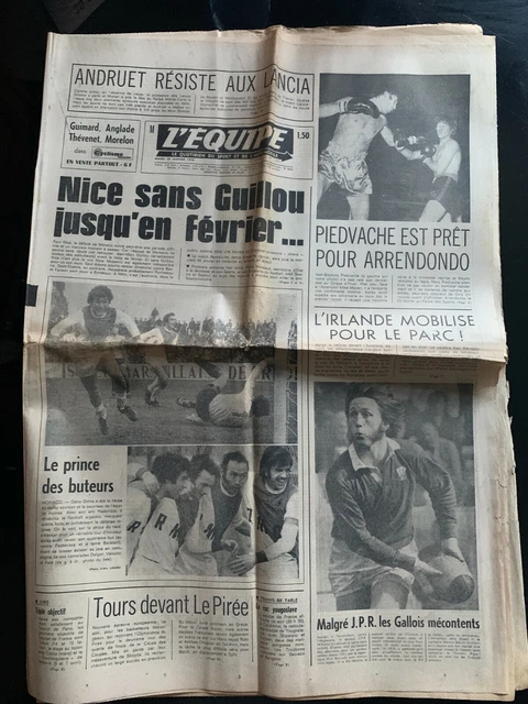L'Equipe Du 02/04/1976 – Roger Rivière – Saint-Etienne – Édition Originale