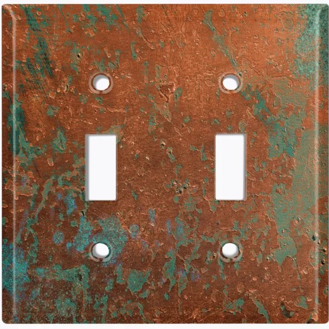 Metal Light Switch Cover Wall Plate Metal Distressed Copper Worn Patina MET021