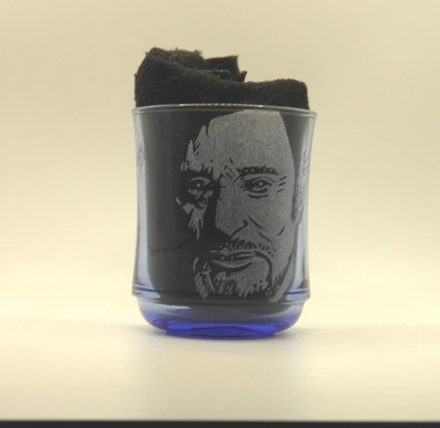 Grand Mug Verre Gravé Johnny Hallyday - Édition Artisan Numérotée N°2 - Fabriqué En France