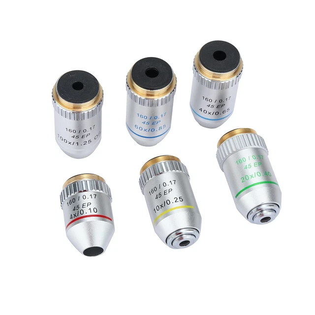 For Biological Microscope 160/0.17 45EP Objective Lens 4X 60X(S) 160/0.17 HD