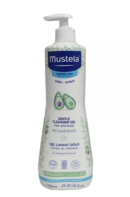 Mustela Baby Gentle Cleansing Gel Hair and Body Wash with Avocado 25.35 Ounce