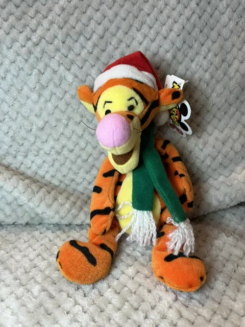 Disney Store Winnie The Pooh Tigger Plush Soft Toy Teddy Xmas Christmas 9” New
