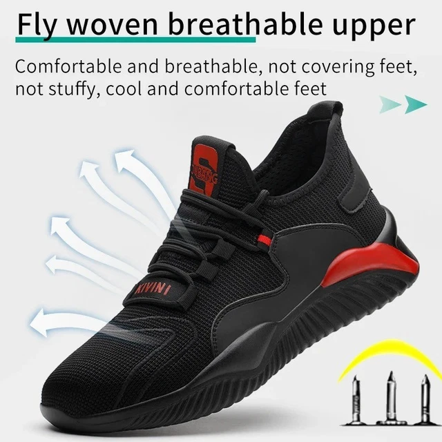MENS SAFETY SHOES Work Trainers Womens Steel Toe Cap Lightweight Hiking ...