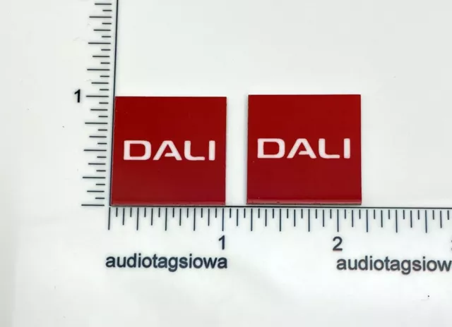 Dali Speaker Badge Logo Emblem Custom Made PAIR Red Aluminum