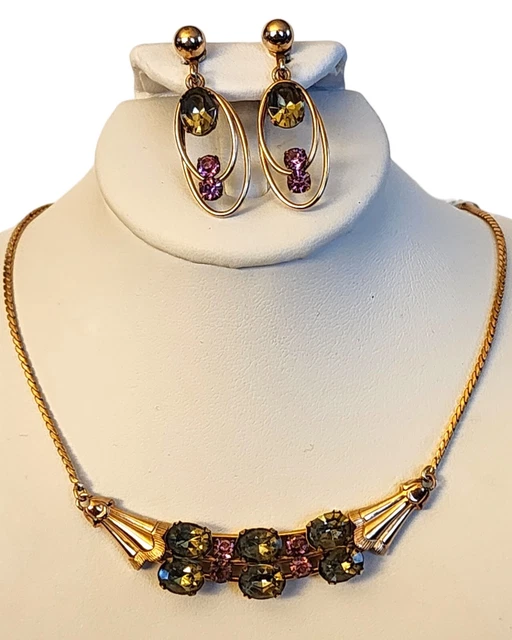 Vintage Van Dell 12K Gold Filled Necklace And Earrings Signed