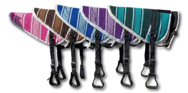 Navajo Bareback Saddle Pad/Saddle Cloths with detachable stirrups & Girt