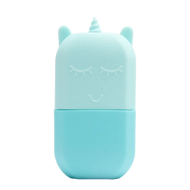 Herramienta de belleza para el cuidado de la piel cubo de hielo de silicona masajeador rodillo facial molde (azul)