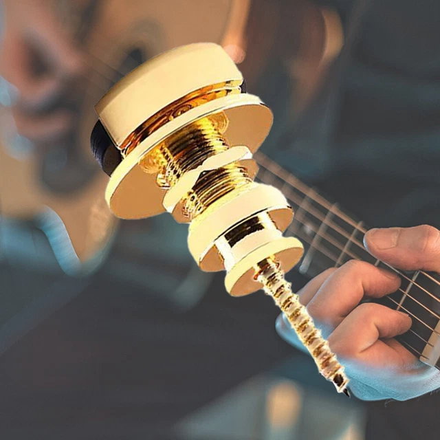 2 Pcs Guitar Strap Locks with Mounting Screws Security Strap Lock (Gold)