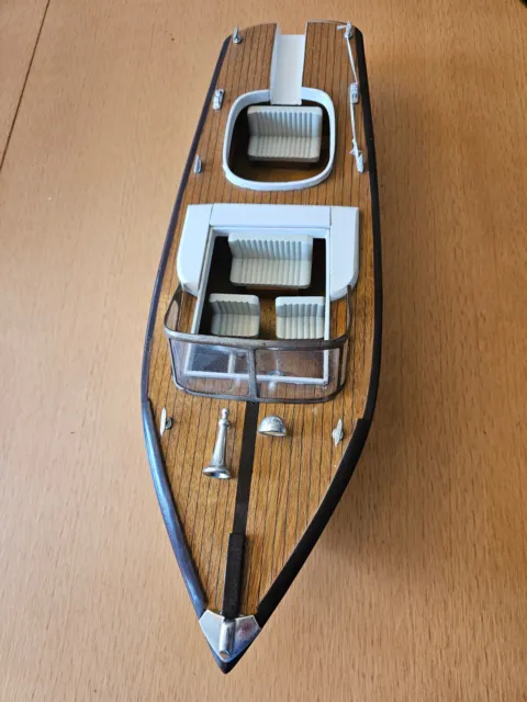 Italienisches Modellboot Holz 50 cm  ca. 1960