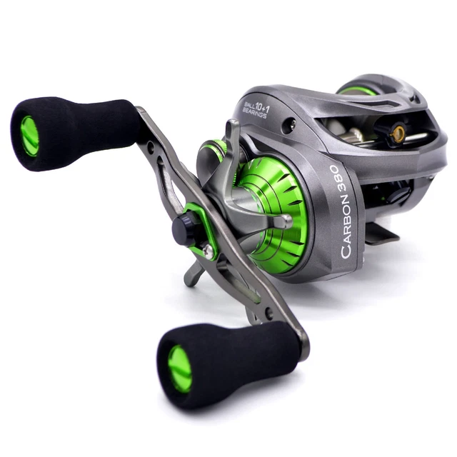 camekoon fishing reels Carbon 300 Baitcasting Reel, High Line Capacity Baitcaster Reels, 6.3:1 Gear Ratio, 10+1 Stainless Steel Ball Bearings, 10 Button Magnetic Brakes, Carbon Fiber Frame and Side Covers : Sports & Outdoors CAMEKOON 380 SIZE Baitcast Reel