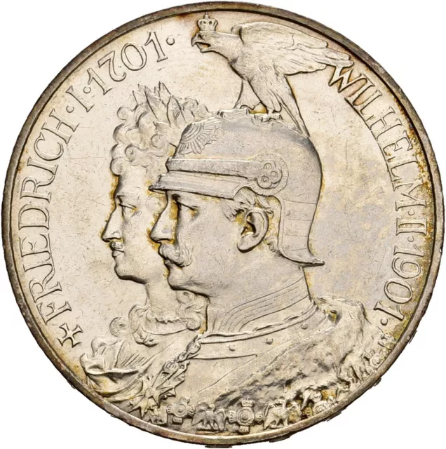 Künker: Preussen, Wilhelm II., 5 Mark 1901 (A), 200 Jahre Königreich, Silber, PP