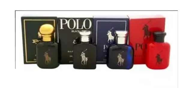 Polo by Ralph Lauren 4pc Mini Set 0.5 oz Polo Red + Blue + Black + Green