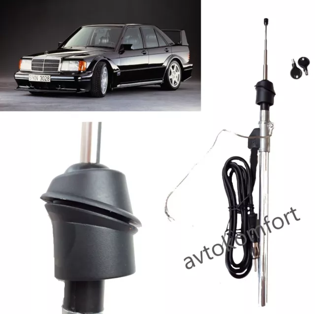 Para Mercedes 190 W201 Antena trasera Guardabarros Radio Coche Manual...