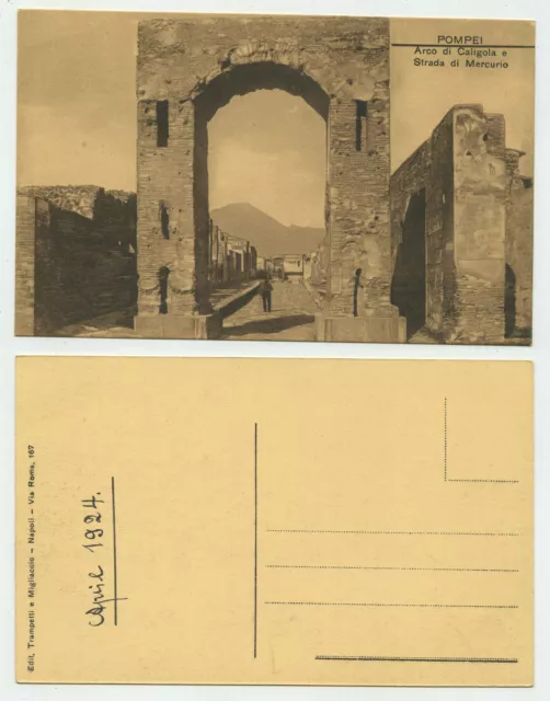 85618 - Pompeya - Arco de Calígula y Camino de Mercurio - Postal, fechada 1924