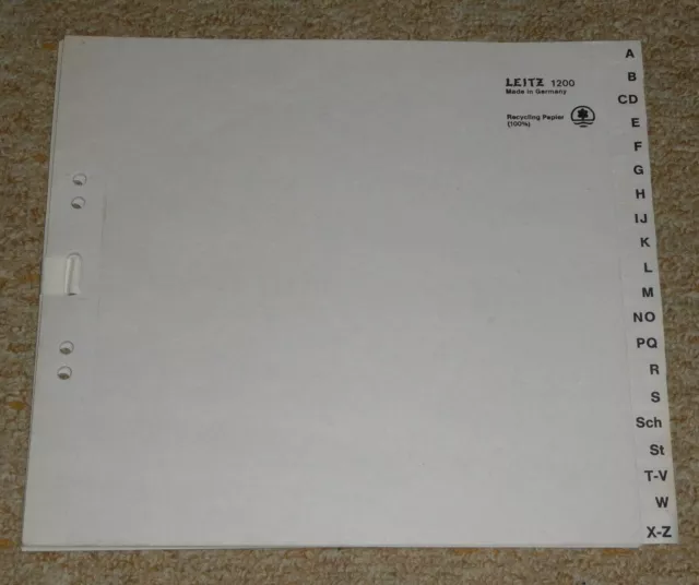LEITZ Papierregister 1200 DIN A4 Überbreite Halbe Höhe MADE IN GERMANY NEU!