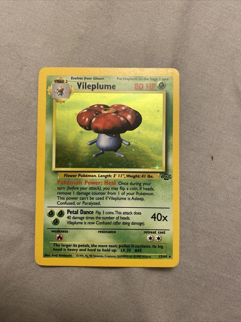 Vileplume 15/64 Jungle Set WOTC Holo Rare Pokemon Card 1999 TCG