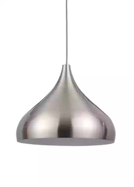 Litecraft Ceiling Pendant 1 Light With Fisherman Shade - Satin Nickel Clearance